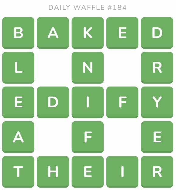 Daily Waffle Game 184 Respuesta - 24 de julio de 2022