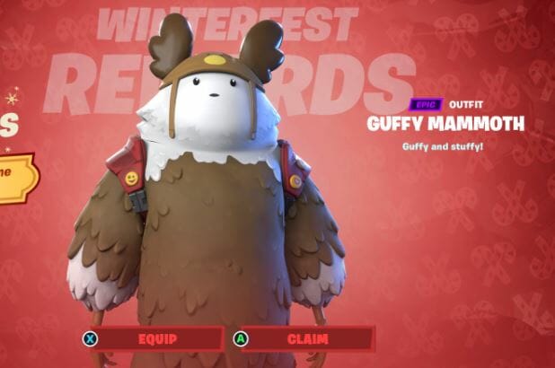 Guffy Mamut Gratis Fortnite Navidad Skin