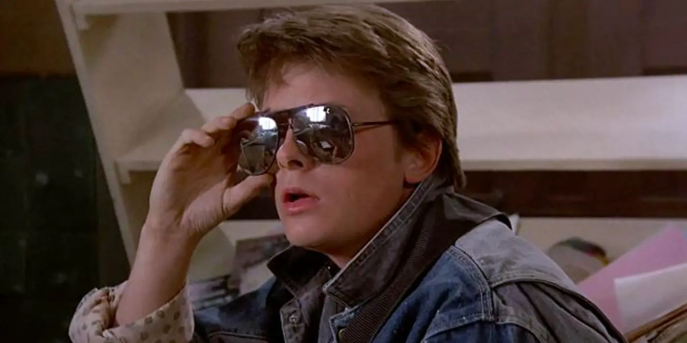 Michael J. Fox como Marty McFly en Regreso al futuro