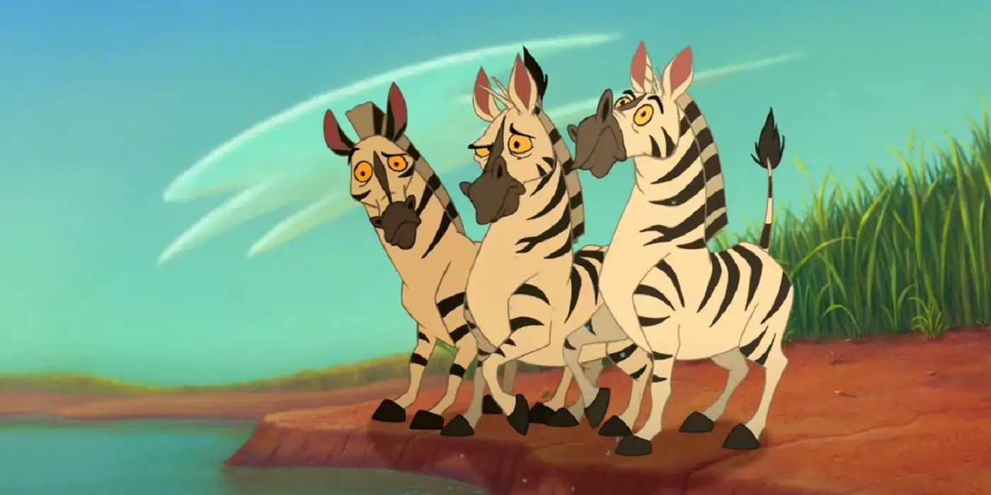 Las cebras se arrepienten de estar a favor del viento de Pumba en 'El Rey León'