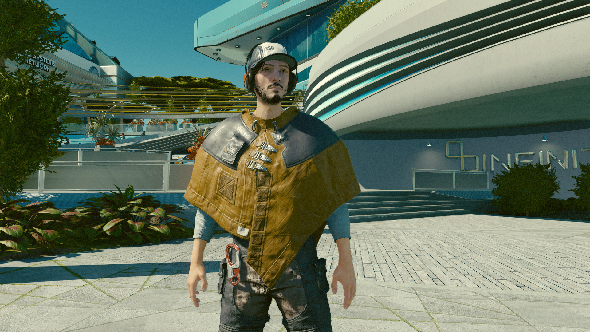 El personaje del jugador que se encuentra en New Atlantis en Starfield.