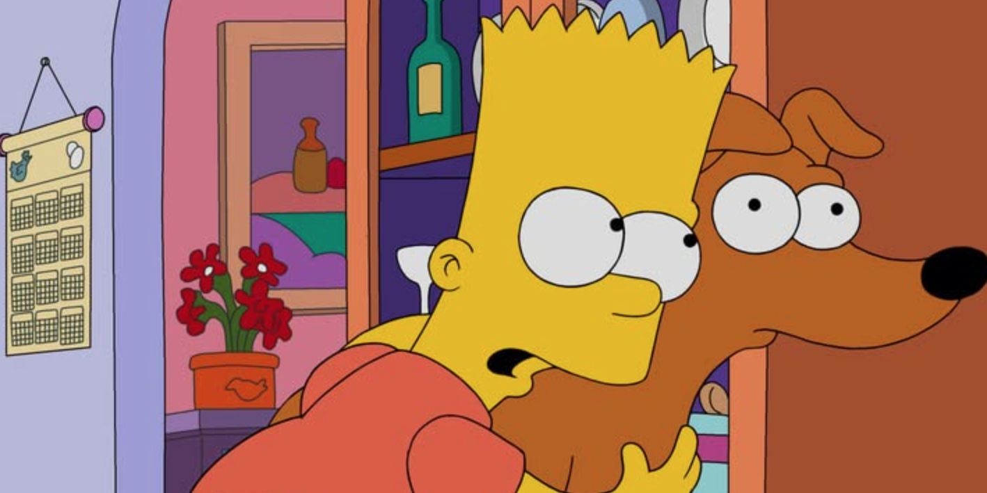 Bart y el pequeño ayudante de Papá Noel en 'Los Simpson'