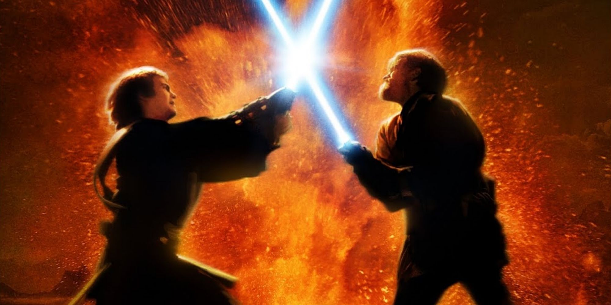 Anakin Skywalker y Obi-Wan pelean en Mustafar en 'Star Wars: Episodio III - La venganza de los Sith'