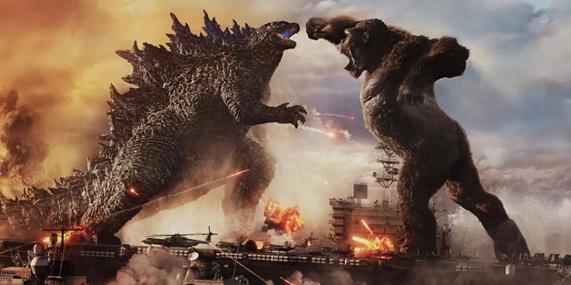 Godzilla y Kong se enfrentan en Godzilla vs. Kong, apropiadamente titulado 