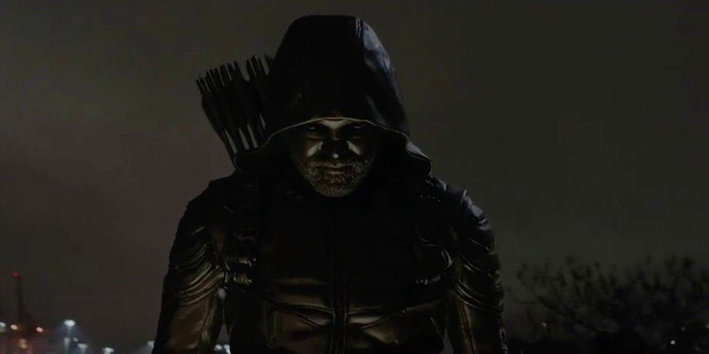 Una estatua de Arrow como se ve en el final de Arrow.