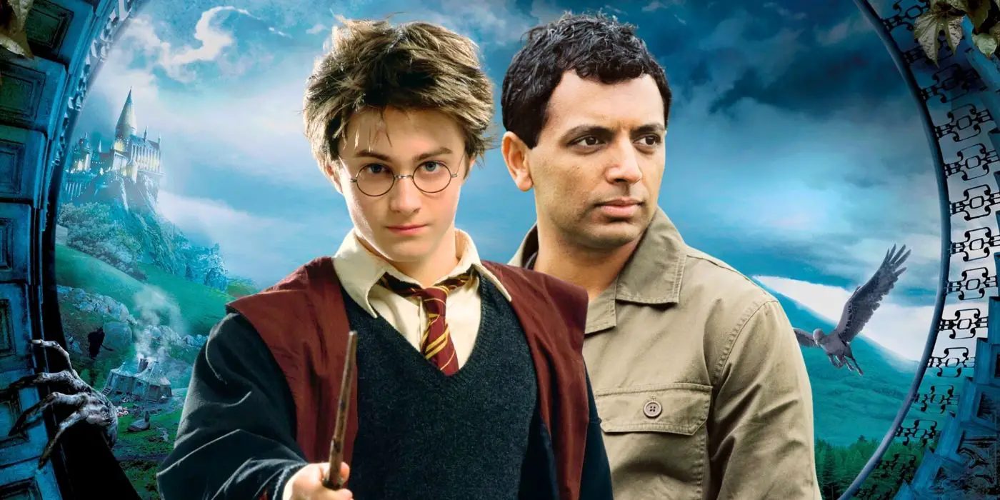 M. Night Shyamalan y Daniel Radcliffe como Harry Potter