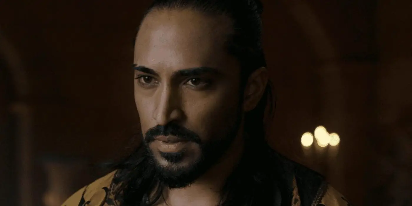 Mahesh Jadu mira amenazadoramente como Vilgefortz en la temporada 3 de The Witcher