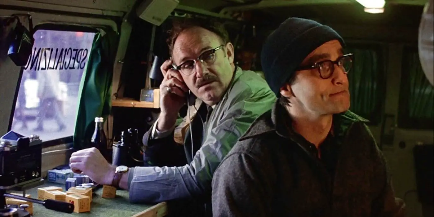 Gene Hackman y John Cazale en una furgoneta en The Conversation