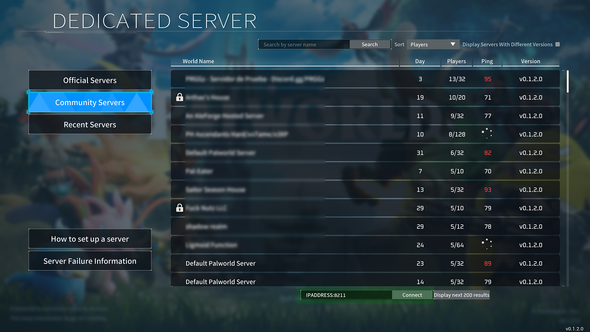 Captura de pantalla de la carpeta del servidor dedicado Palworld