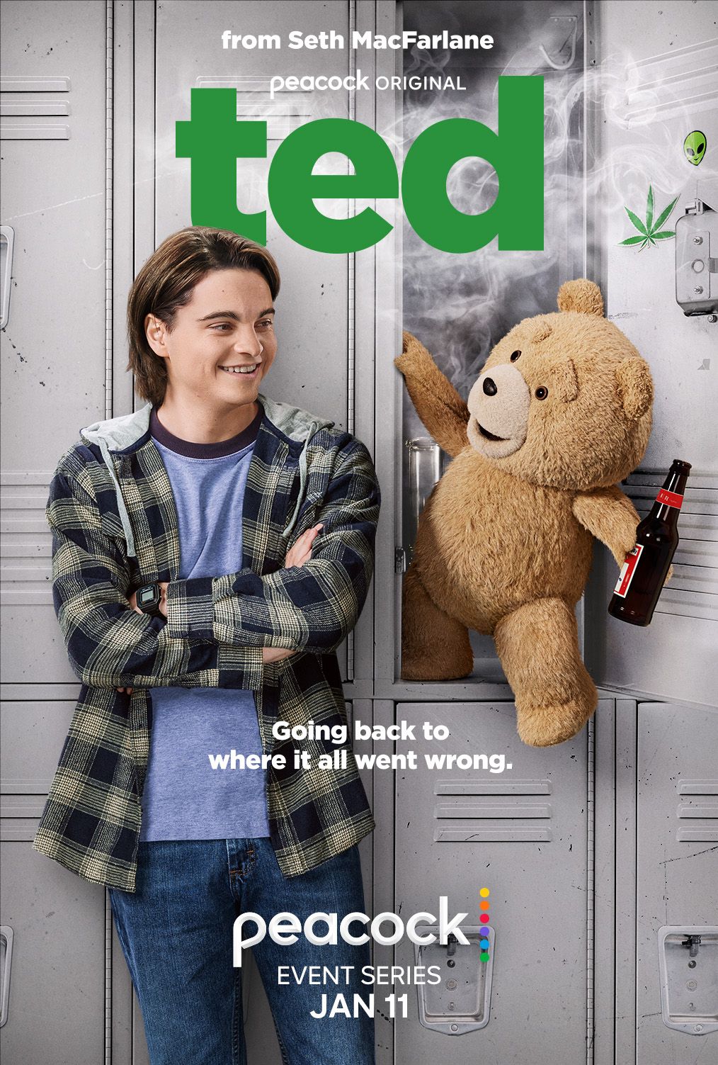 Max Burkholder en el cartel de la serie Ted