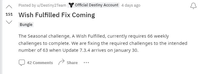Notas de actualización del parche Destiny 2 7.3.4