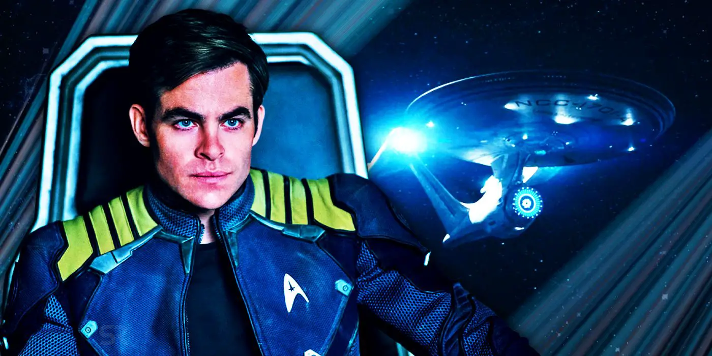 Chris Pine se sienta en la silla del capitán en Star Trek Beyond