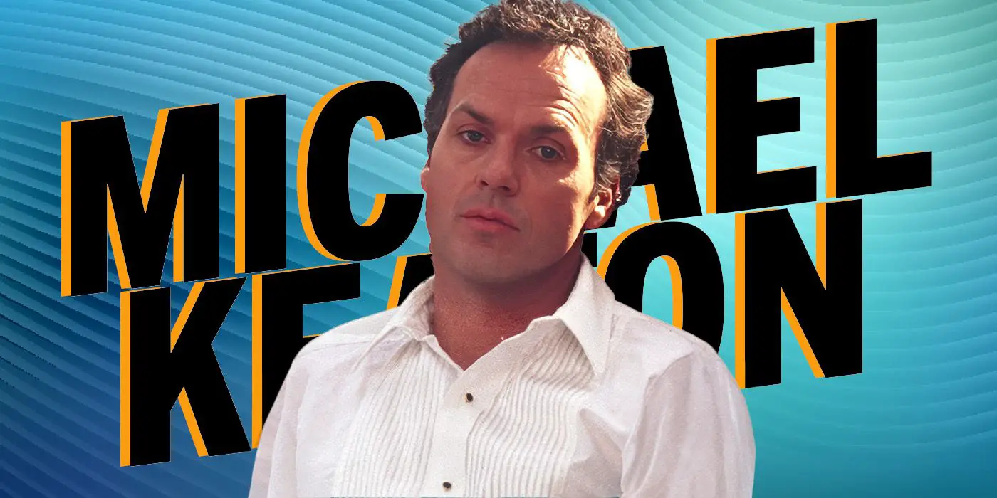 Una imagen personalizada de Michael Keaton en My Life sobre un fondo azul.