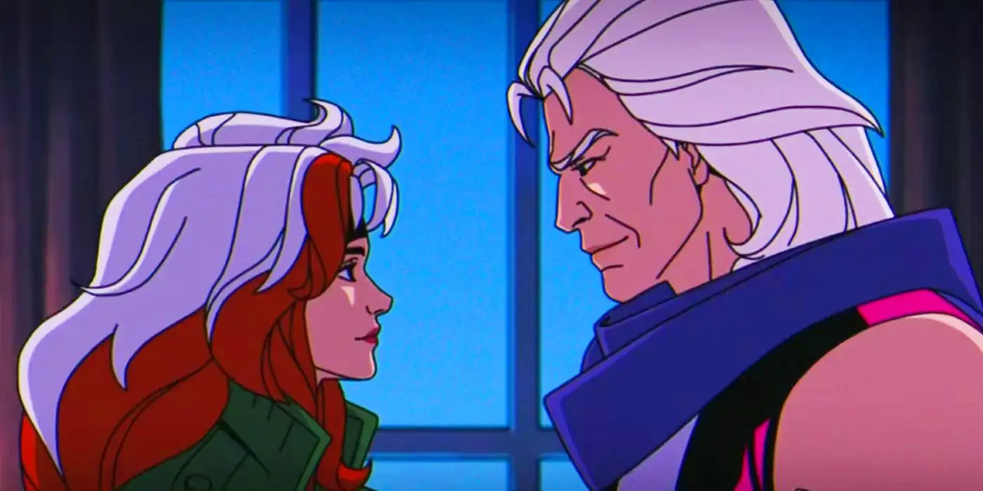 Magneto y Rogue mirándose fijamente en X-Men '97