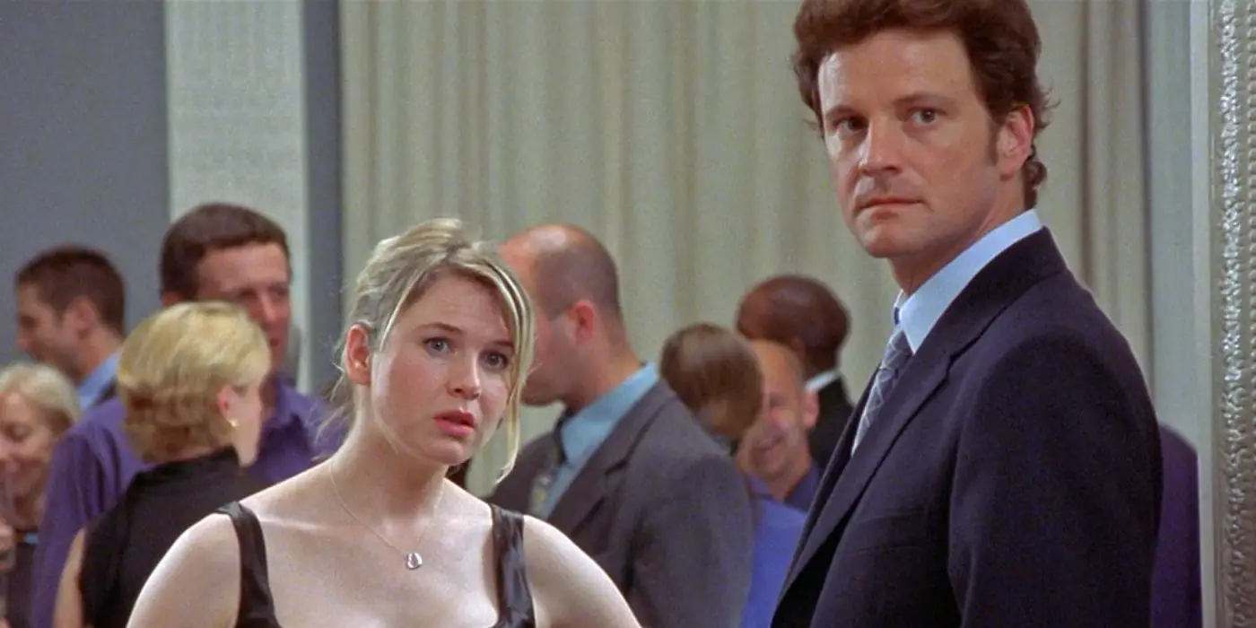 Bridget Jones, interpretada por Renée Zellweger, y Darcy, interpretada por Colin Firth, en El diario de Bridget Jones.