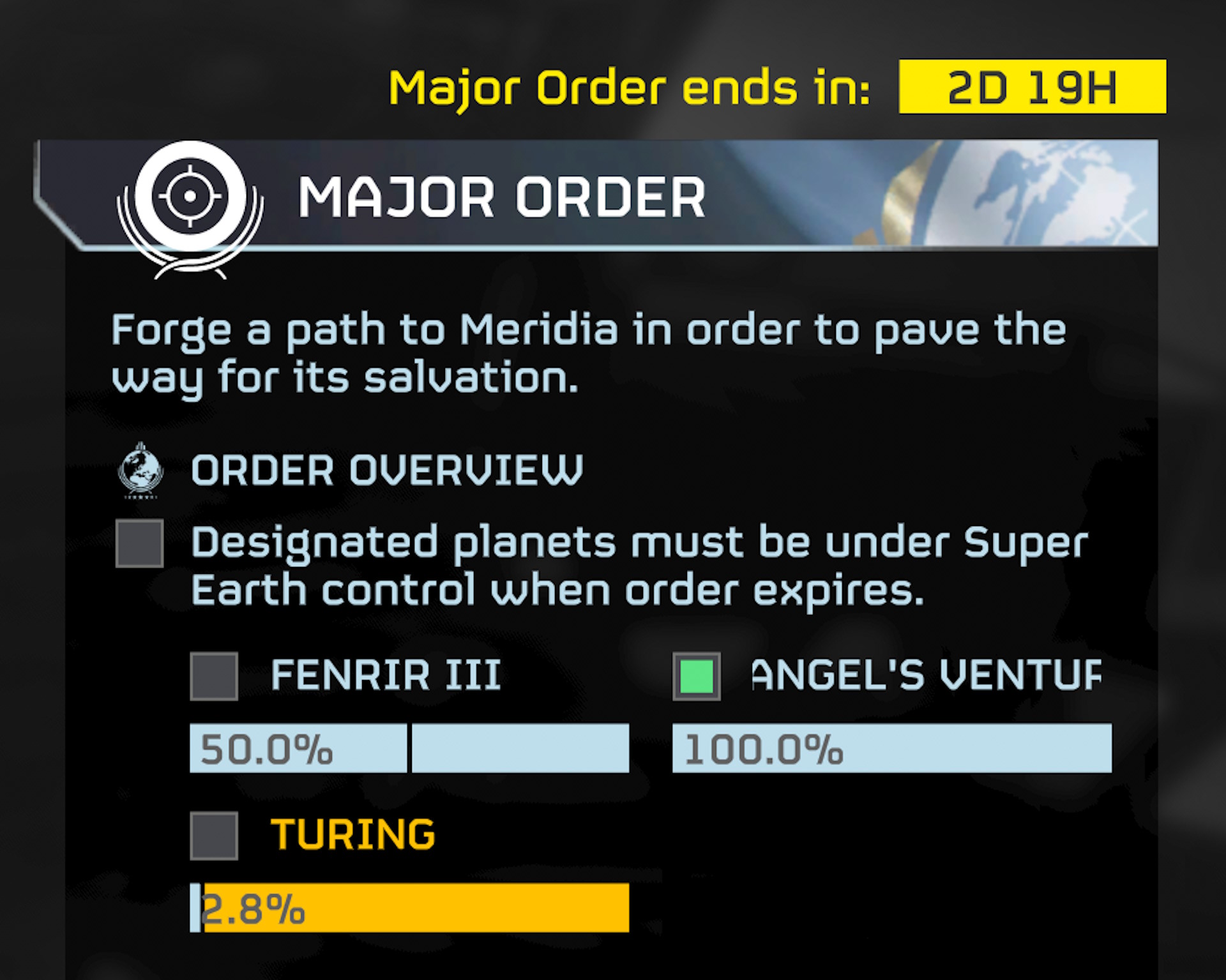 Helldivers 2 Major Order: abre un camino hacia Meridia para allanar el camino hacia su salvación.