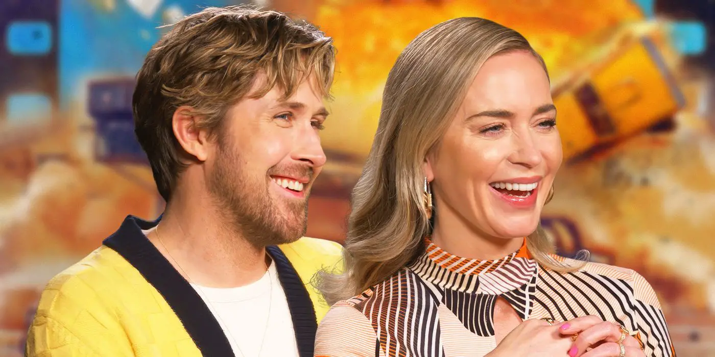 una imagen personalizada de Ryan Gosling y Emily Blunt promocionando la película The Fall Guy