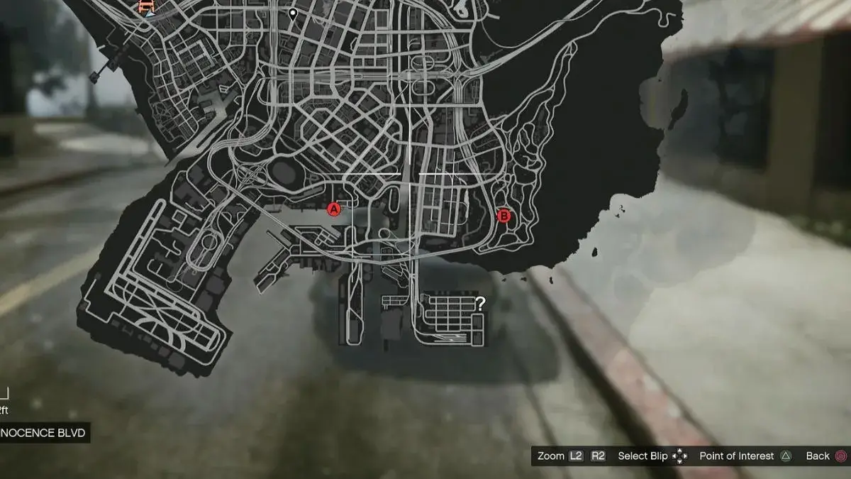 Ubicación de los objetivos de la misión de recompensa de Brock Thompson en el mapa de GTA Online. 