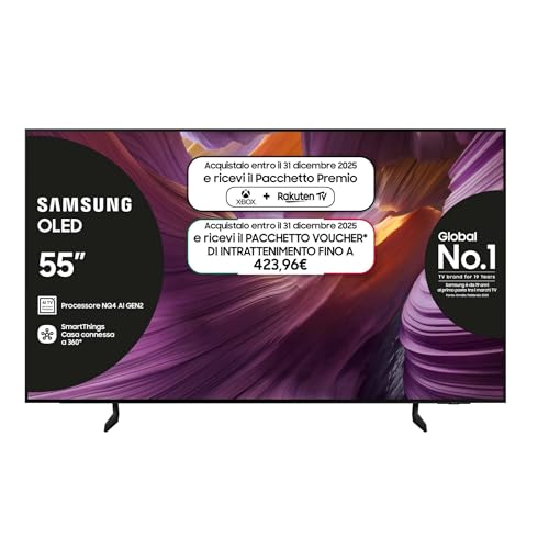 Imagen de Samsung Smart TV 55'' QE55S85FAEXZT OLED 4K, procesador NQ4 AI Gen2, 4K AI Upscaling, sin reflejos, Dolby Atmos y OTS Lite, diseño Contour, 2025