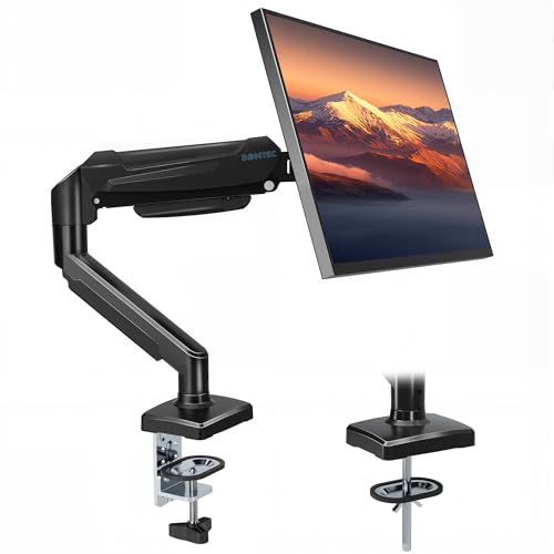 Imagen de BONTEC Soporte para monitor de 13 a 32 pulgadas con brazo ajustable para monitor con resorte de gas, compatible con monitores de juegos y pantallas de PC de hasta 9 kg, VESA 75/100 mm, rotación de 360°, altura ajustable